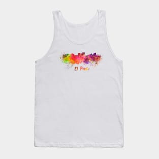 El paso skyline in watercolor Tank Top